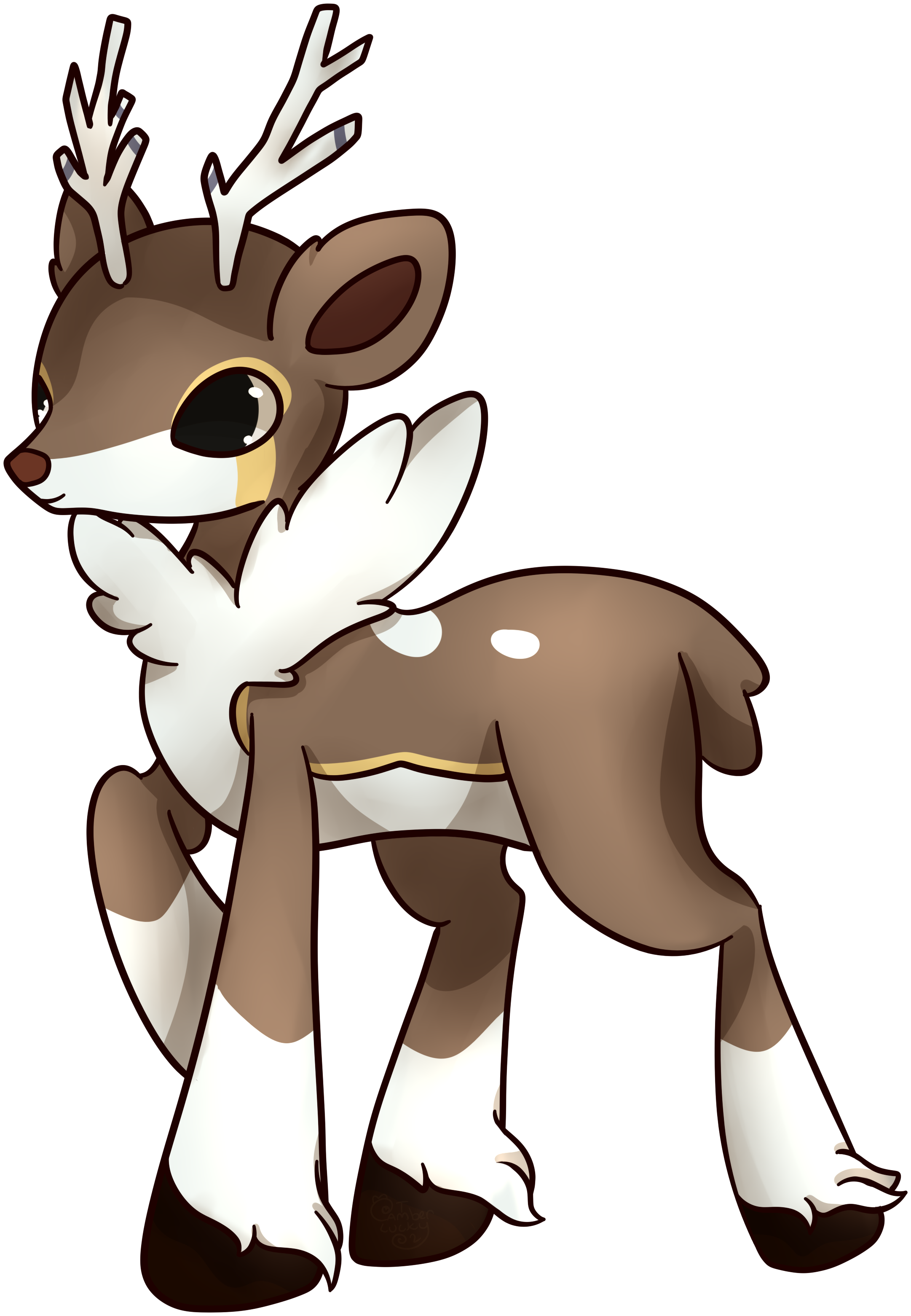 Winter Sawsbuck By Ambercatlucky2 Winter Sawsbuck By - Cute Pokemon Winter Sawsbuck (2162x3122)