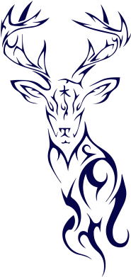 Tribal Deer Head Silhouette Vinyl Decal Sticker, Premium - Tribal Deer Tattoo Design (400x400)