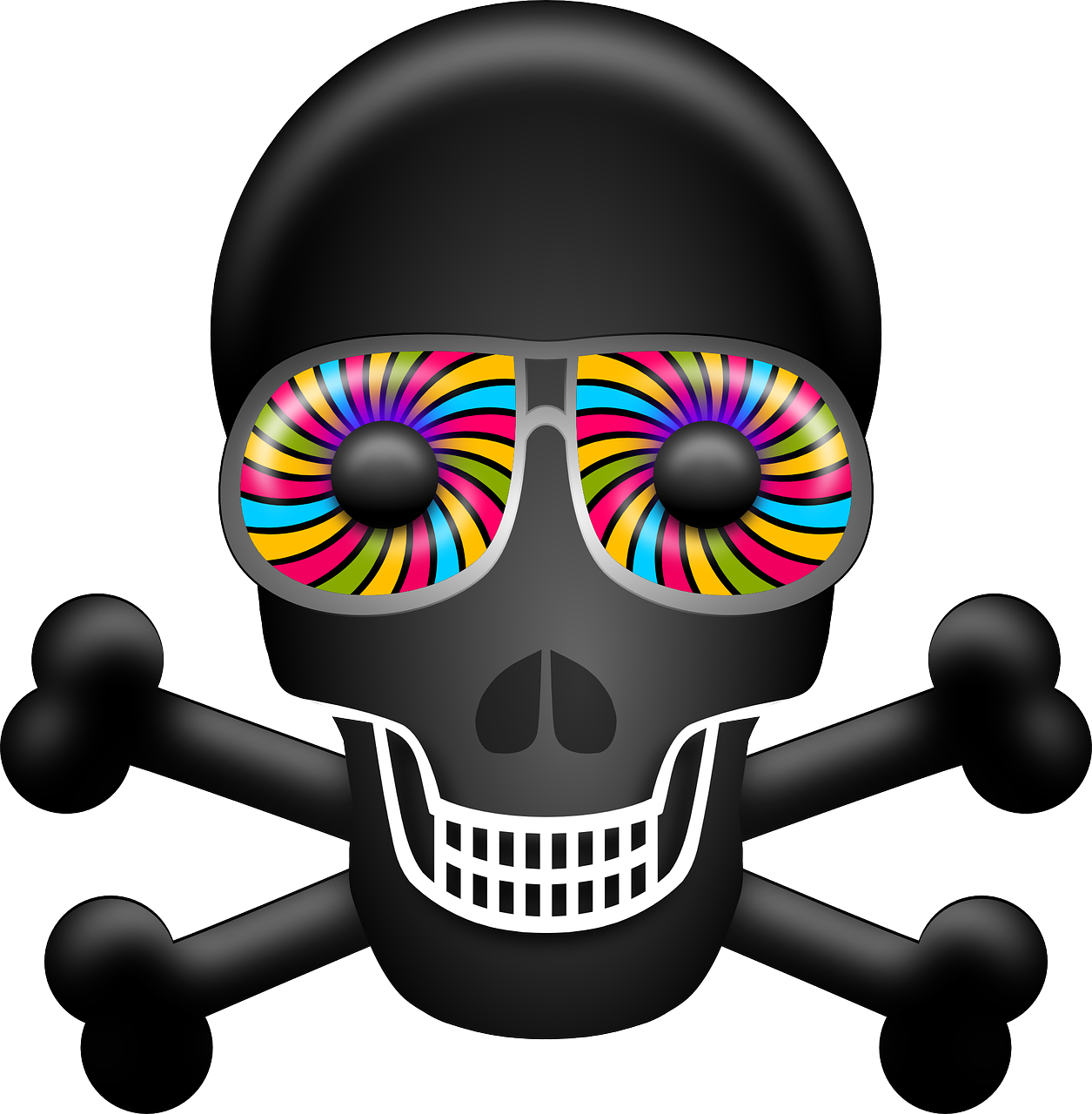 Pirate Psychedelic, Skull, Bones, Pirate - Psychedelic Skull Png (1255x1280)