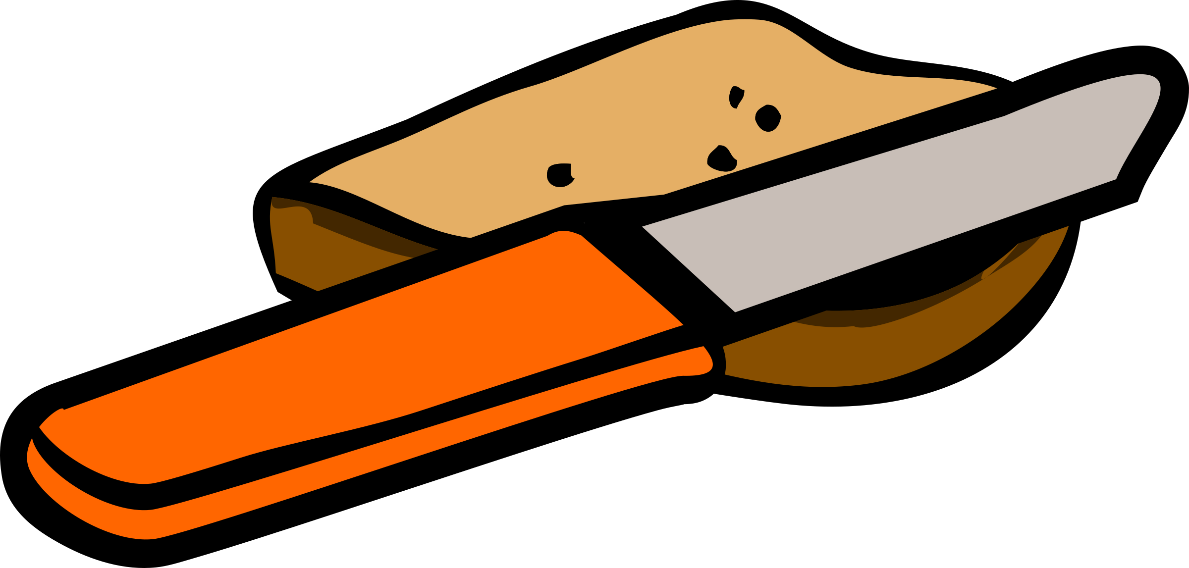 Knife Clipart Orange - Clip Art (2400x1147)