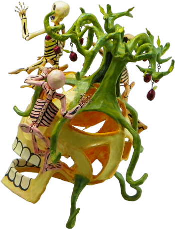 The Tree Of Knowledge Skull - Illustration (440x500)
