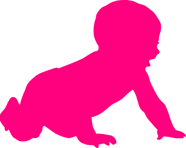 Baby Silhouette Clip Art - Silhouette Of A Baby (600x479)