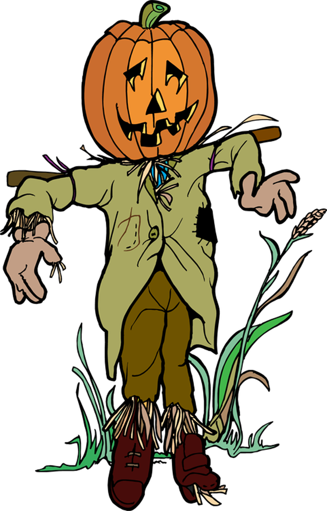 Halloween Pumpkin Scarecrow - Pumpkin Scarecrow Clip Art (640x998)