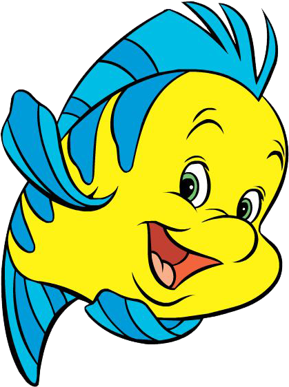Flounder Clipart Floundersmile - Flounder Little Mermaid (435x573)