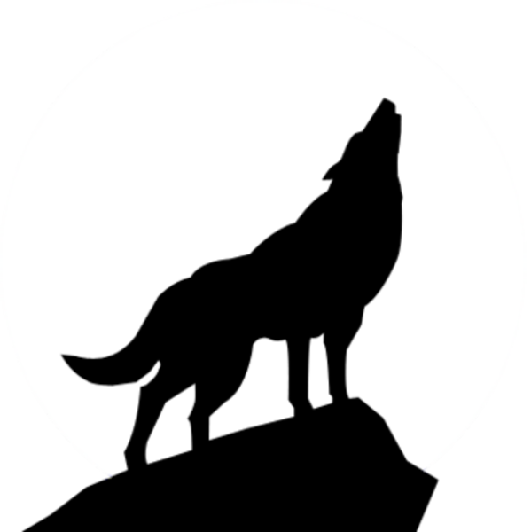 Wolf Outline Free Clip Art Wolves Wolf Silhouette Psd - Wolf Howling Silhouette (599x600)