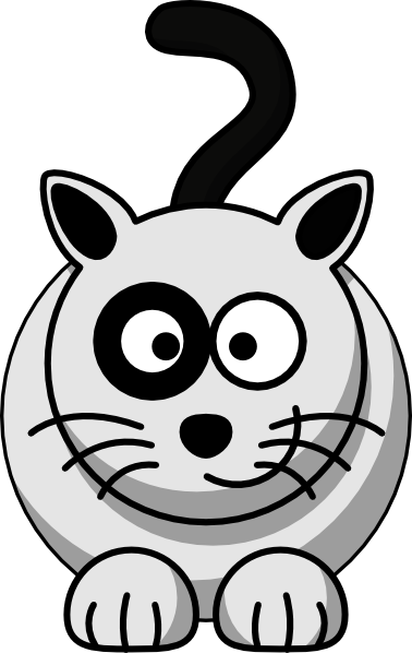 Whiskers Clipart Animal Head - Cartoon Cat (378x598)