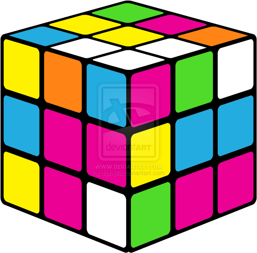 Neon Rubiks Cube Clipart - Rubix Cube Clip Art (900x900)