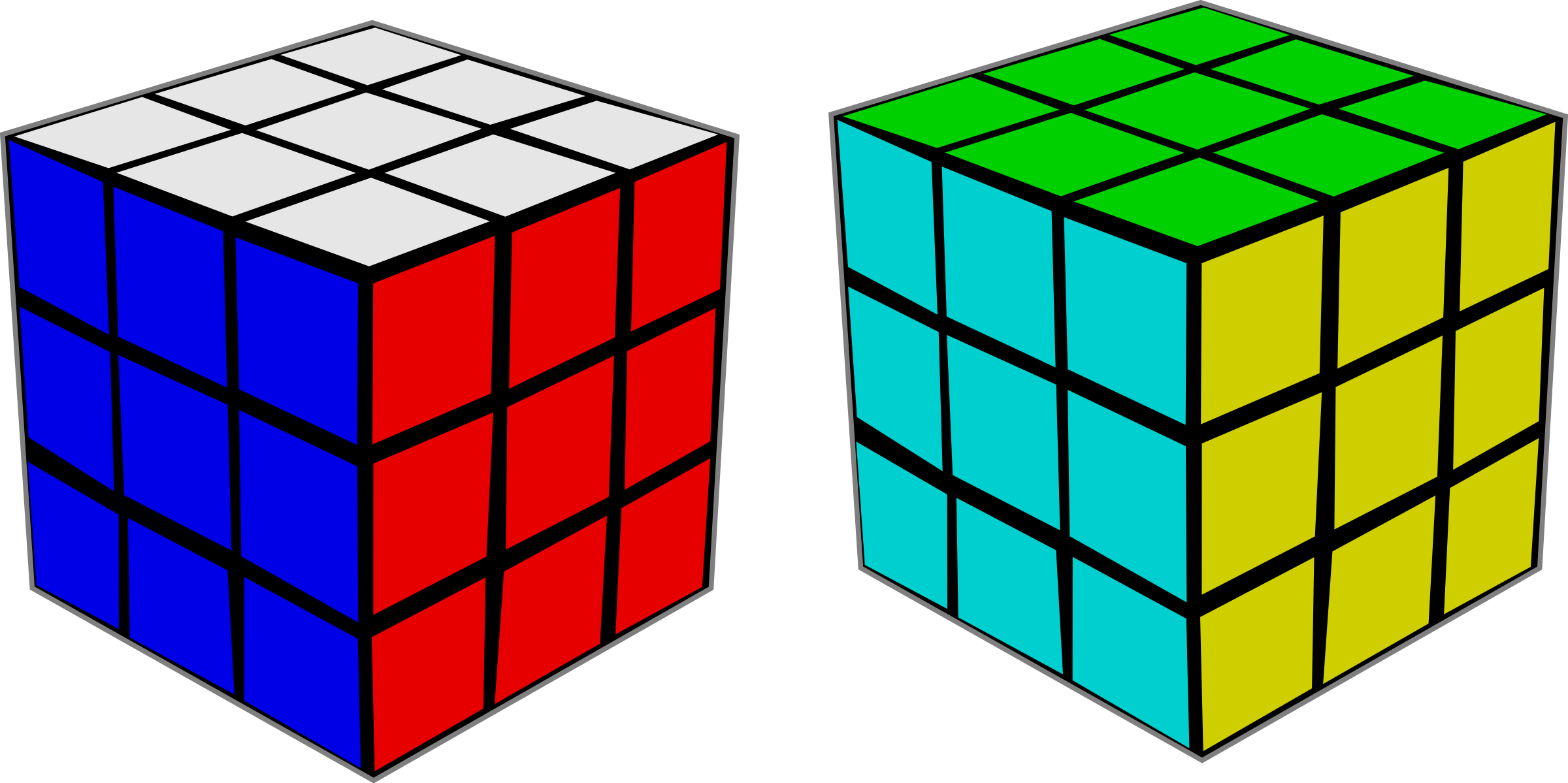Clipart Rubiks Cube - Rubik's Cube Clip Art (2400x1199)