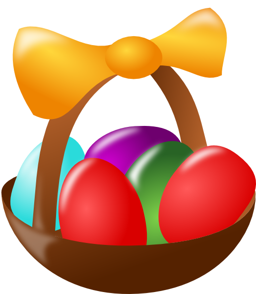 Easter - Egg - Hunt - Clipart - Easter Egg Basket Clip Art (516x593)