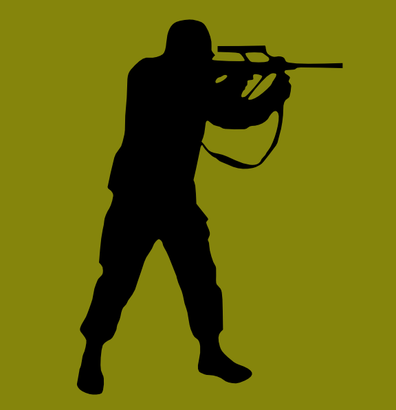 Hunter Clip Art - Soldier Silhouette (576x596)