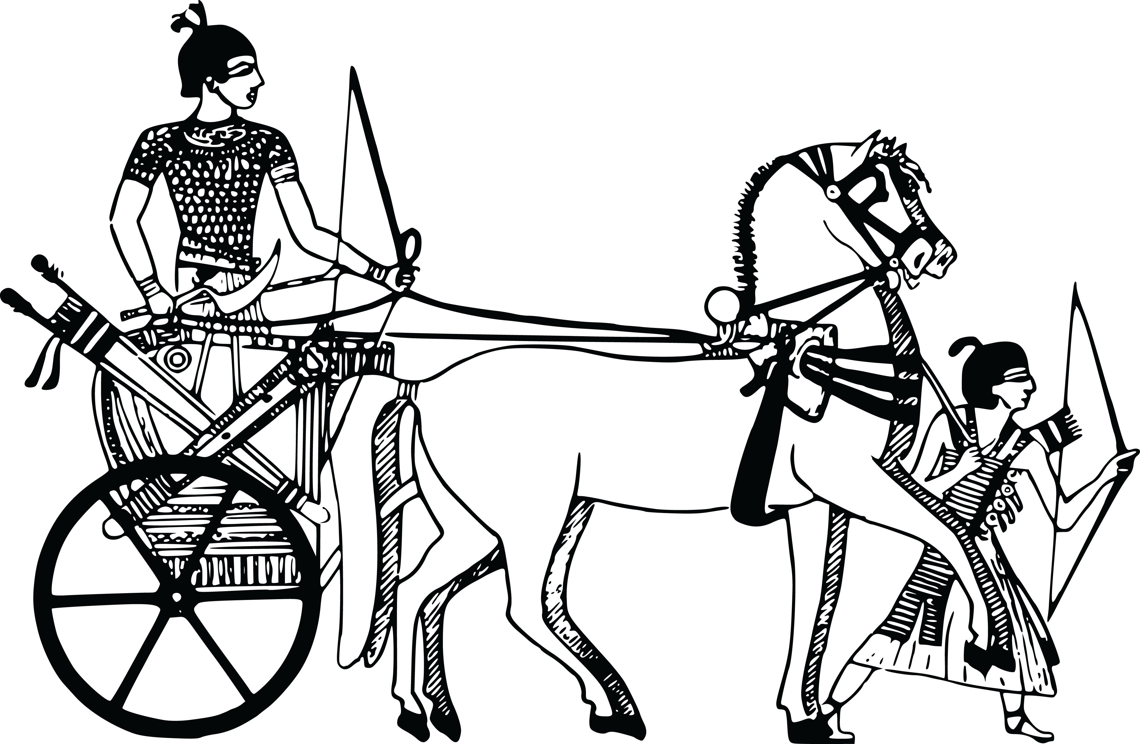 Free Clipart Of An Egyptian Carriage And Bow Hunters - Nagasena And The Chariot Story (4000x2609)