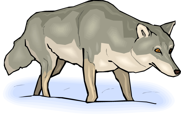 Wolf Clipart - Hunting Wolf Clip Art (750x485)