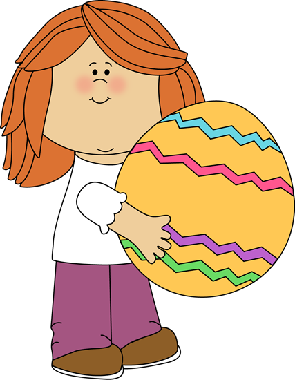 Easter Egg Hunt Clipart - Kids Easter Clip Art (427x550)