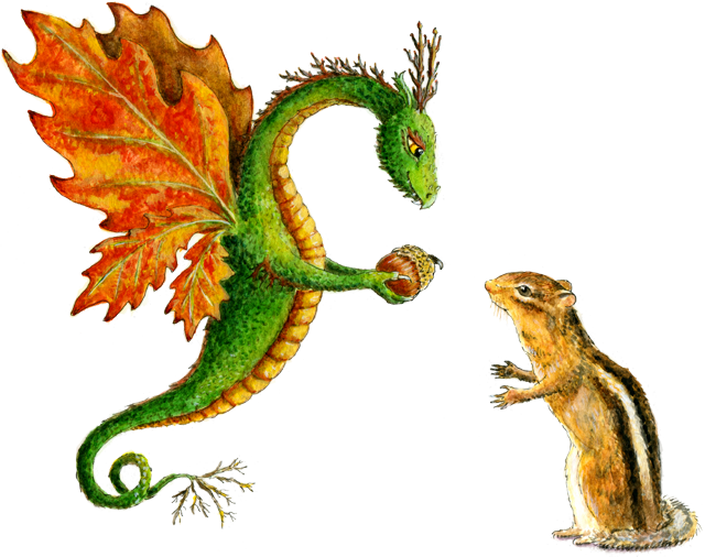 "dragon Art""flower Dragon" "heidi Buck"an Oak Dragon - Fantasy Nature Dragons (640x506)