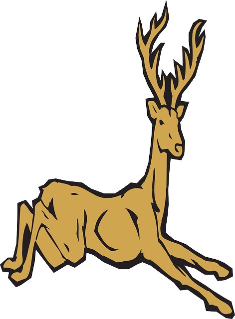 Deer, Forest, Jumping, Leaping, Animal, Antlers - Deer (471x640)