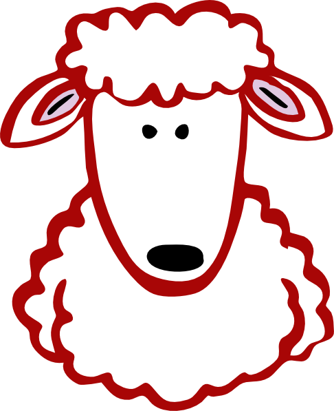 Red Lamb Clip Art - Sheep Clip Art (486x597)