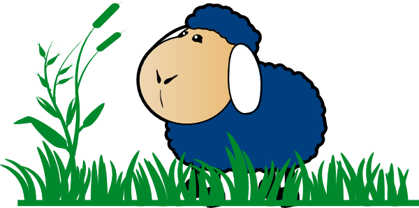 Blue Sheep With Grass Clip - Max Breaks His Horn (600x298)