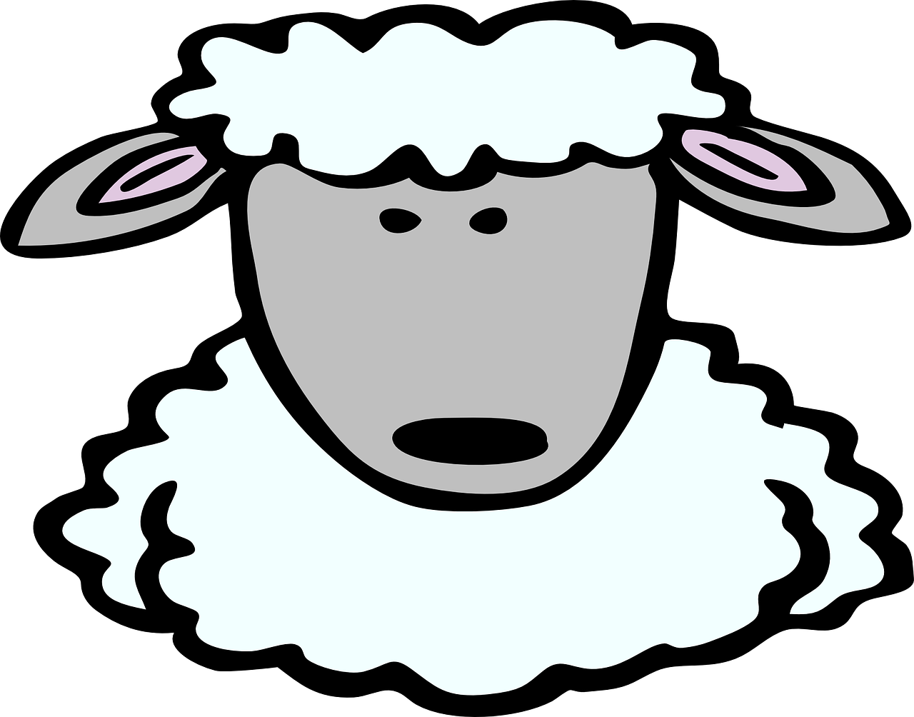 Sheep Clipart Lamb Face - Draw A Sheep Head (1280x1004)