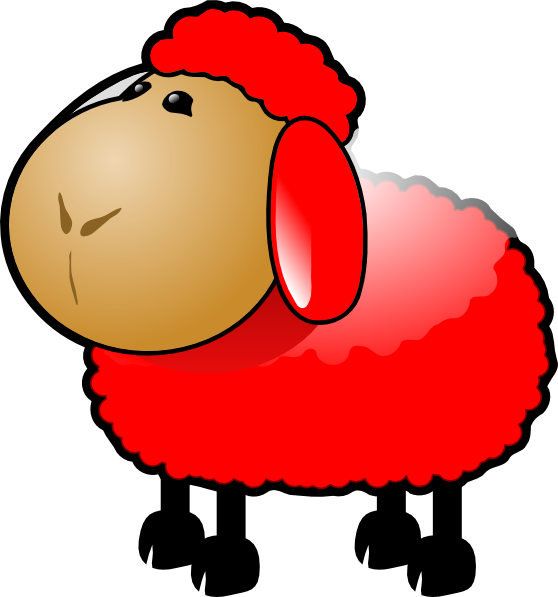 Red Sheep Svg Clip Arts 558 X 597 Px - Sheep Clip Art (558x597)