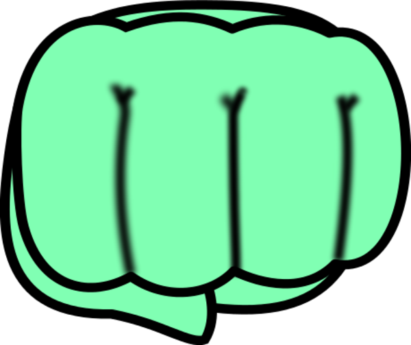 Chibi Fist Vector Clip Art - Green Fist Bump Transparent (600x503)