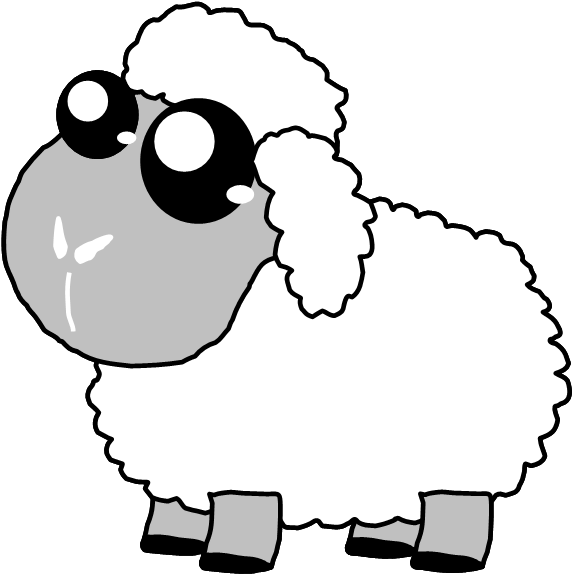 Cute Sheep Drawing - Drawing Of A Cute Sheep (574x576)