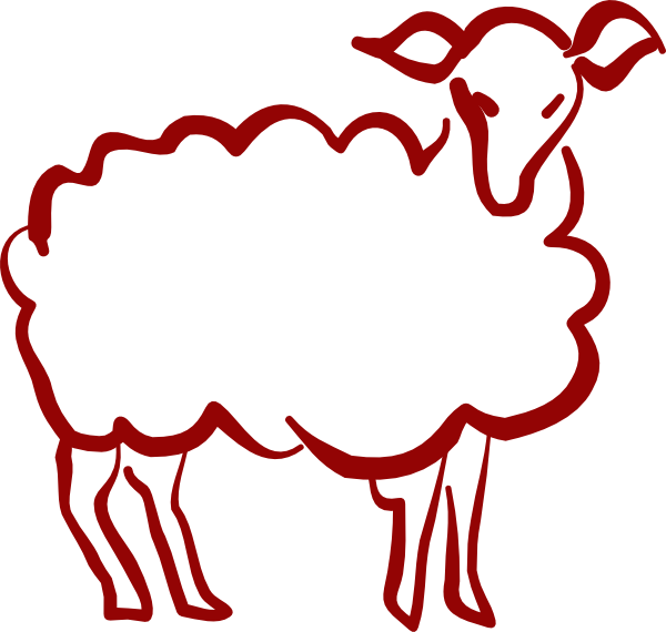 Red Lamb Clip Art At Clker - Stylization Animals (600x570)