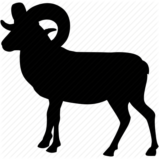 Ram Clipart - Animals Icon Black (512x512)