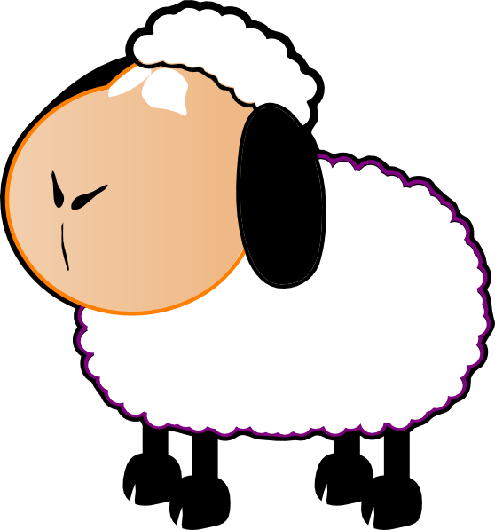 Black And White Sheep Clip Art - Sheep Clipart (558x597)