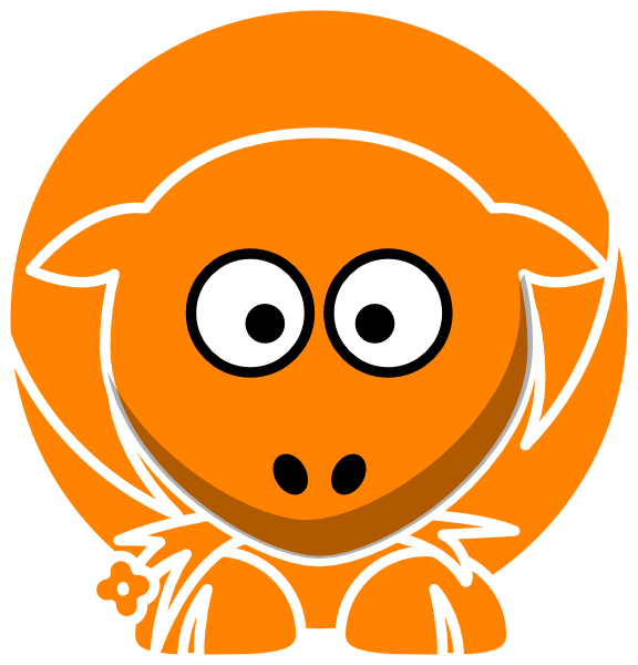 Orange Sheep Svg Clip Arts 576 X 600 Px - Cartoon Rhino (576x600)