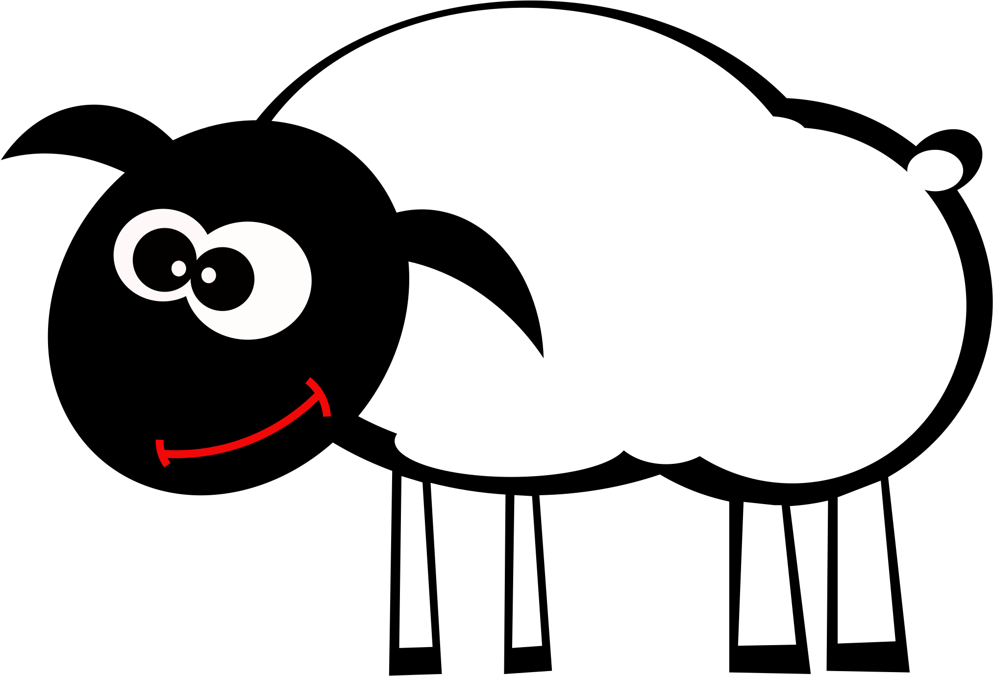 Free Sheep - Eid Mubarak Funny Cartoon (2400x3394)