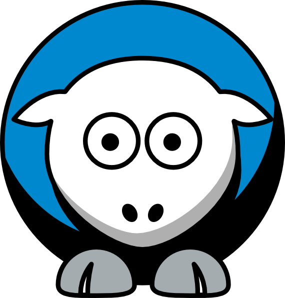 Sheep 4 Toned Carolina Panthers Team Colors Clip Art - College Football (570x596)