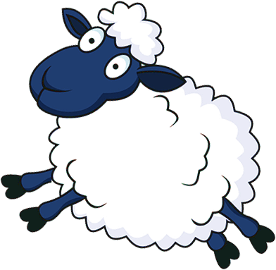 Count Sheep, Not Threads - Sheep Jumping Over Fence Png (392x383)