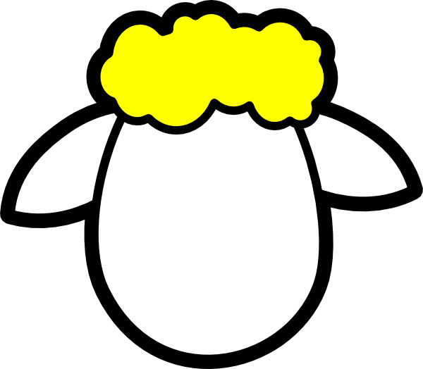 Sheep Clipart Yellow - Lamb Face Coloring Page (600x524)