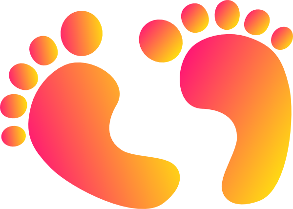 Two Tone Baby Feet Clip Art - Two Feet Clipart (600x428)