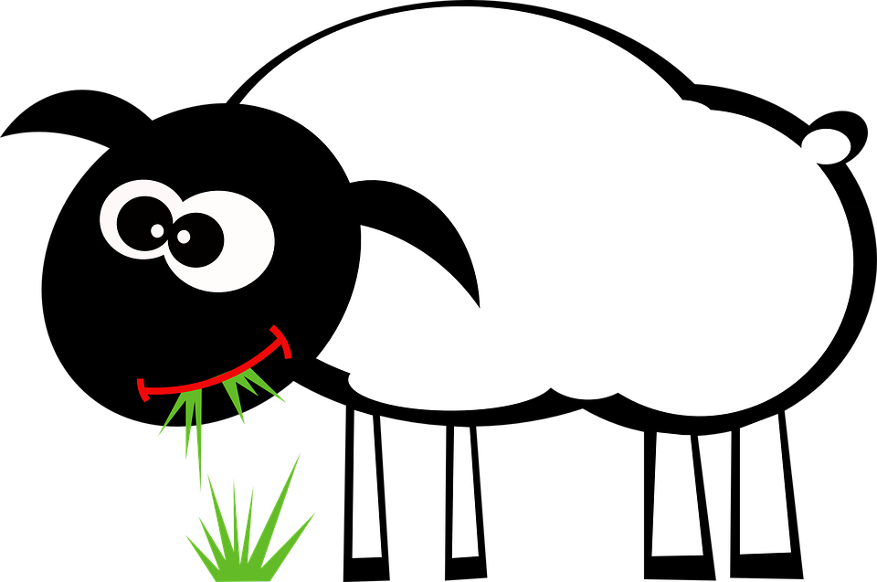 Free Grazing Sheep - Sheep Eating Grass Clipart (1131x750)
