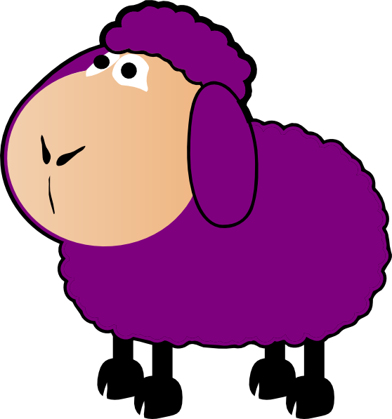 Purple Sheep Clipart (558x597)