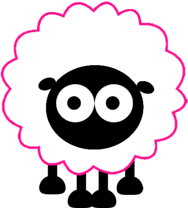 Sheep Pink Outline Transparent - Sheep (413x428)