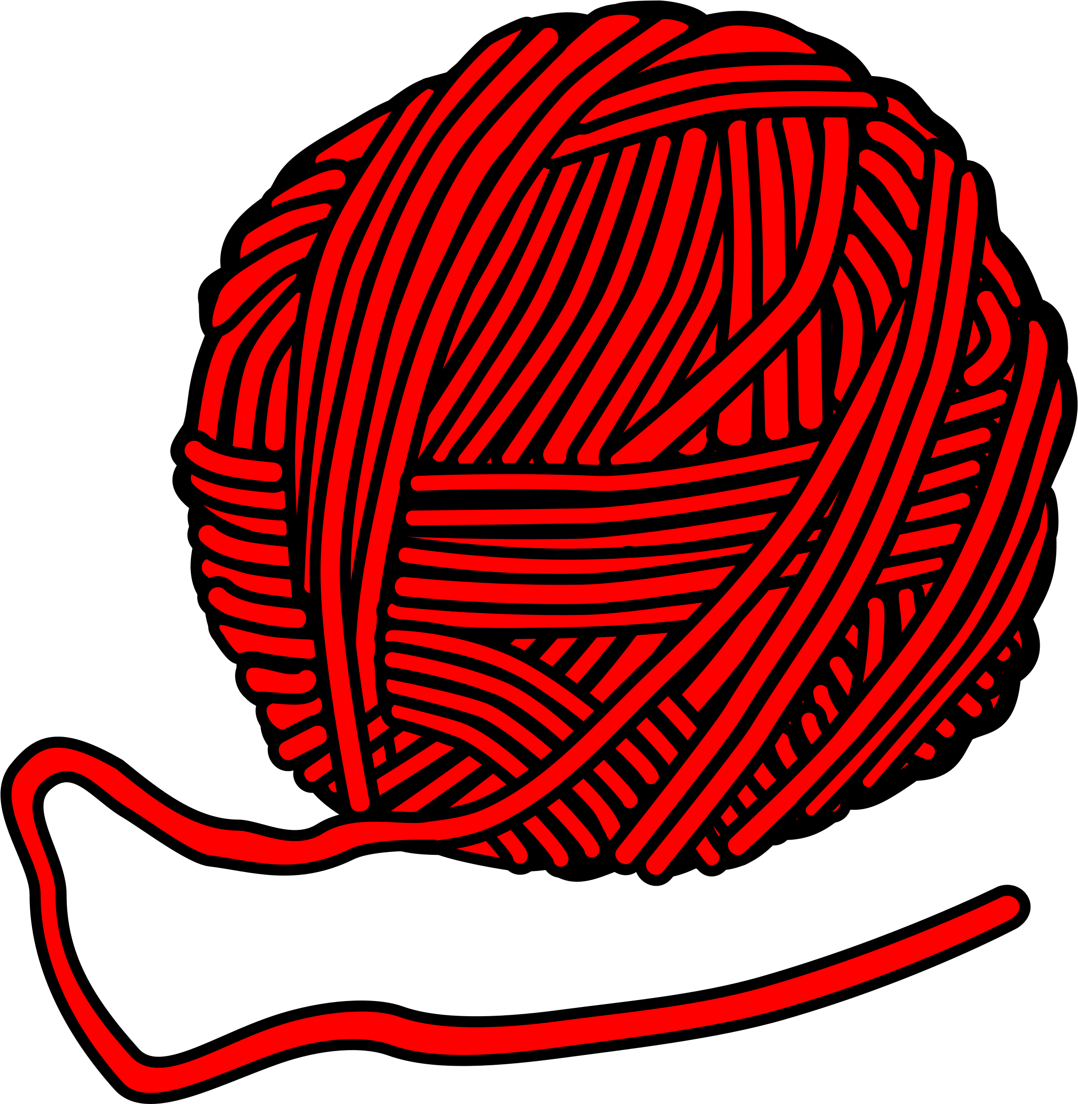 Clipart - Ball Of Yarn Clipart (2345x2400)