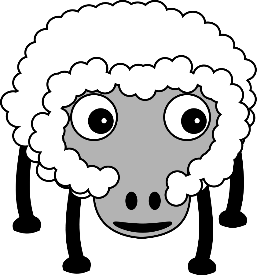 Funny Sheep Clipart, Vector Clip Art Online, Royalty - Farm Animals Cartoon No Background (841x900)