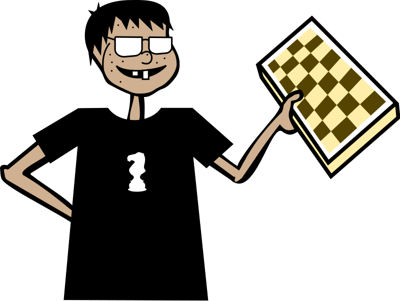 Nerd - Clipart - Playing Chess Png Logo (800x602)