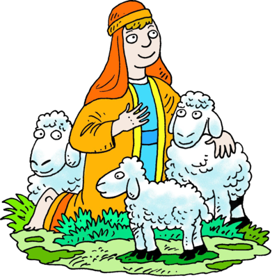 Coolest Shepherd Clipart Image Kneeling Shepherd White - Sheep And Shepherd Clipart (391x400)