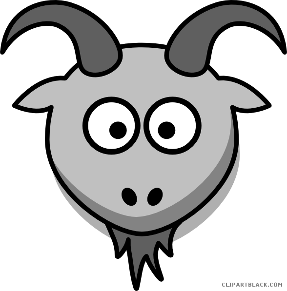 Cartoon Goat Animal Free Black White Clipart Images - Cartoon Goat Png (588x597)