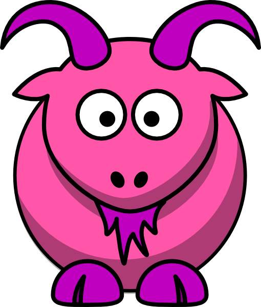 Pink Goat Clip Art - Cartoon Goat (510x599)