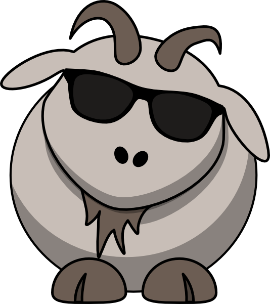Cartoon Goat With Glasses (534x601)