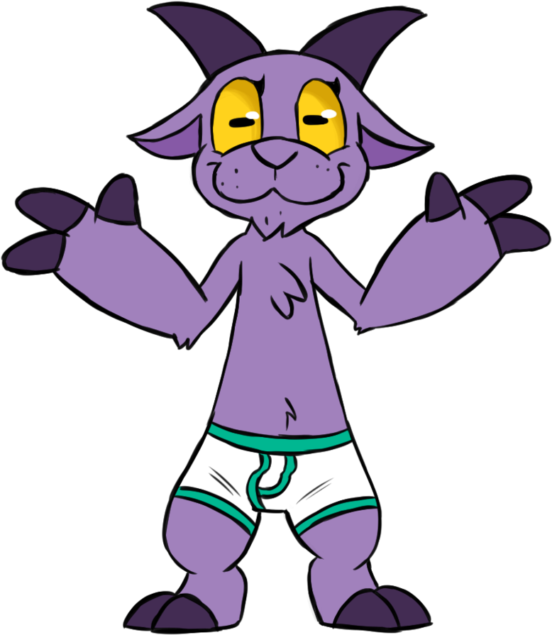 Purple Goat In Boxer Briefs By Goronic - Purple Goat (838x954)
