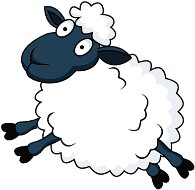 Counting Sheep Sheep - Sheep Jumping Over Fence Png (413x399)
