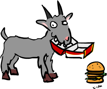Goat Eating Garbage Cartoon (428x390)