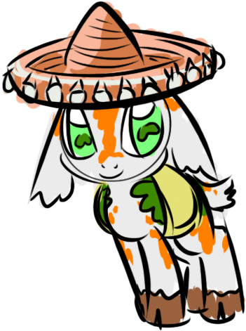 Tasty The Goat W/ Sombrero By Sapphfyr - Tasty The Goat W/ Sombrero By Sapphfyr (393x489)