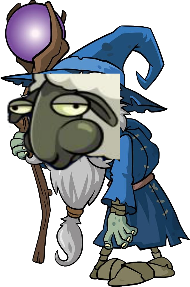 Wizard Zombie With Poorly Edited Sheep Head - Plants Vs Zombies Characters (637x960)