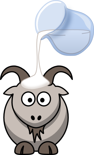 Goat Milk Big Clip Art - Cartoon Goat (360x596)